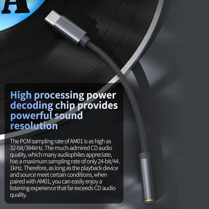 KZ AM01 – USB-C to 3.5 mm Hi-Fi DAC & Amplifier Adapter (32-bit / 384 kHz) for Earphones & Headphones