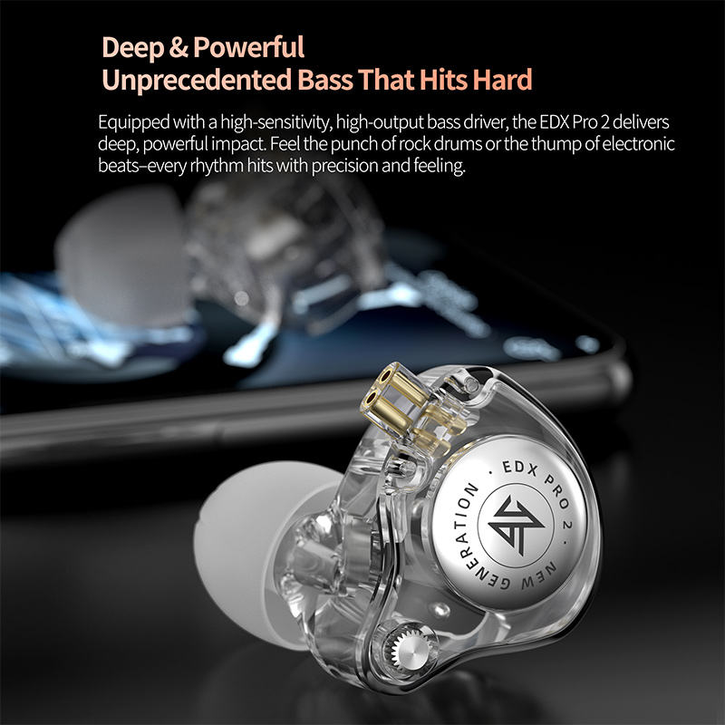 KZ EDX PRO 2 Dynamic in Ear Earphone HIFI DJ Earphones Earbud Music Noise Cancelling Headset 3.5MM Tpre-c Plug