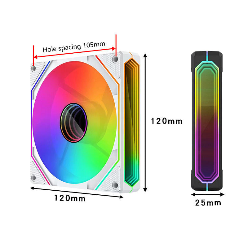 Prism 6Pro – 120 mm PWM 3 side infinty mirror Case Fan with 5V ARGB Lighting & Silent Cooling
