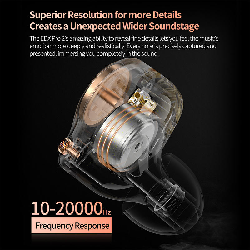 KZ EDX PRO 2 Dynamic in Ear Earphone HIFI DJ Earphones Earbud Music Noise Cancelling Headset 3.5MM Tpre-c Plug